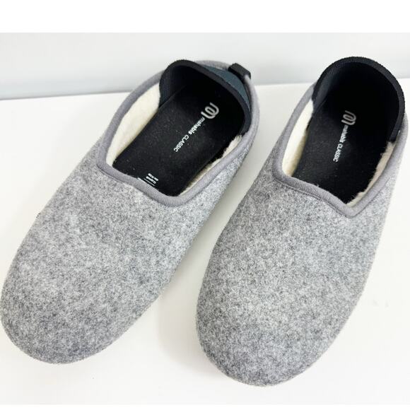 Mahabis Womens Classic Wool Slippers Gray Black Comfort Shoes 39 US 8 - Picture 1 of 7
